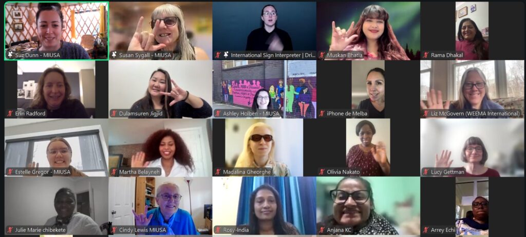 Screen shot of Zoom meeting with 25 people.